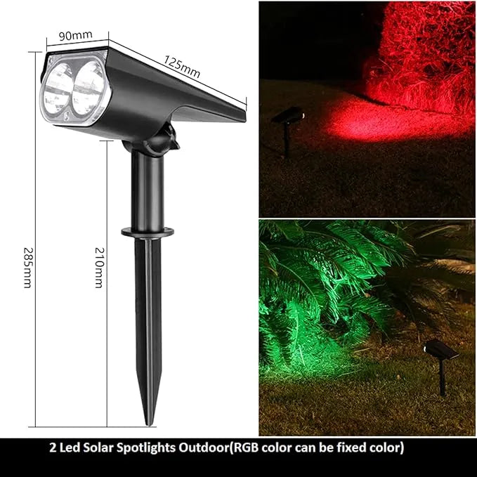 Adjustable Outdoor Solar Spotlights - Waterproof RGB Lights for Garden & Pathway