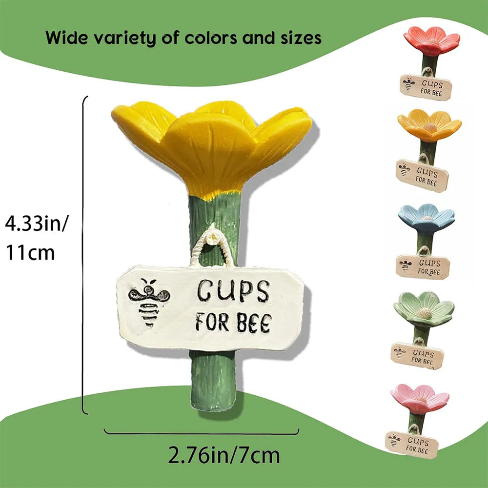🌼Flower-Shaped Bee & Butterfly Watering Stations – Set of 5 Garden Pollinator Cups
