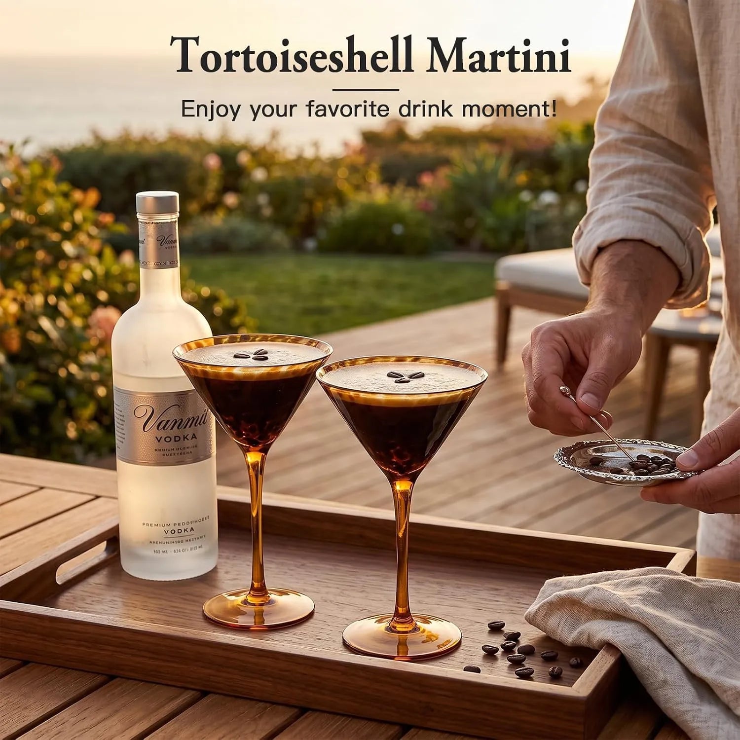Amber Tortoiseshell Cocktail & Wine Glass