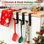 🎄Adjustable Christmas Fireplace Mantel Hooks – Heavy-Duty Stocking & Wreath Hanger Clamps for Holiday Decorations