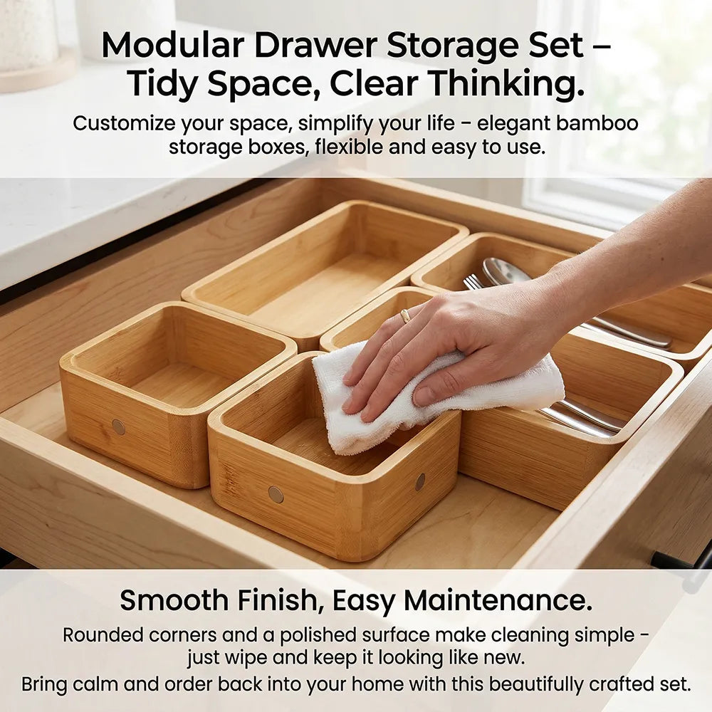 🧺 Modular Drawer Organizer Set – Clean Space, Clear Mind