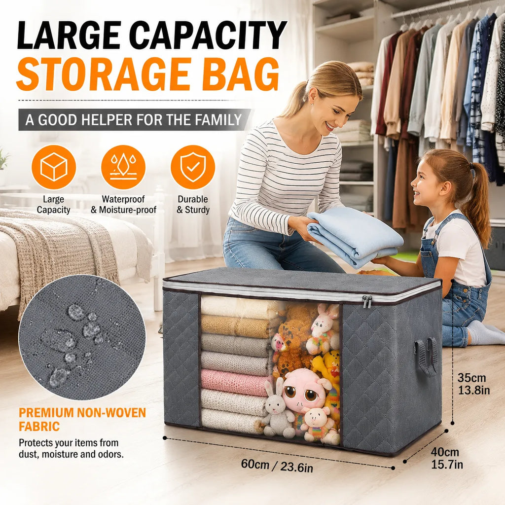 🧺 Extra-Large Foldable Clothing Storage Bags – Keep Your Wardrobe Neat & Organized