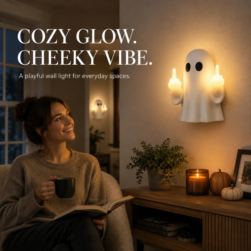 Cheeky Double Middle-Finger Ghost Wall Night Light