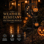 Solar Pumpkin Moon Garden Stake Light with Black Cat