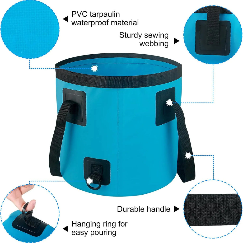 Pack-Flat Outdoor Collapsible Bucket