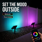 7-LED Solar Landscape Spotlights — 2-Pack Ground-Stake Wall Wash Lights
