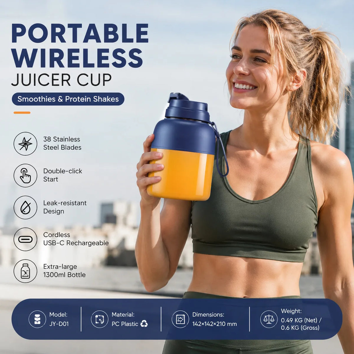 🥤 Blend Fresh Anywhere, Anytime Portable Wireless Juicer Cup