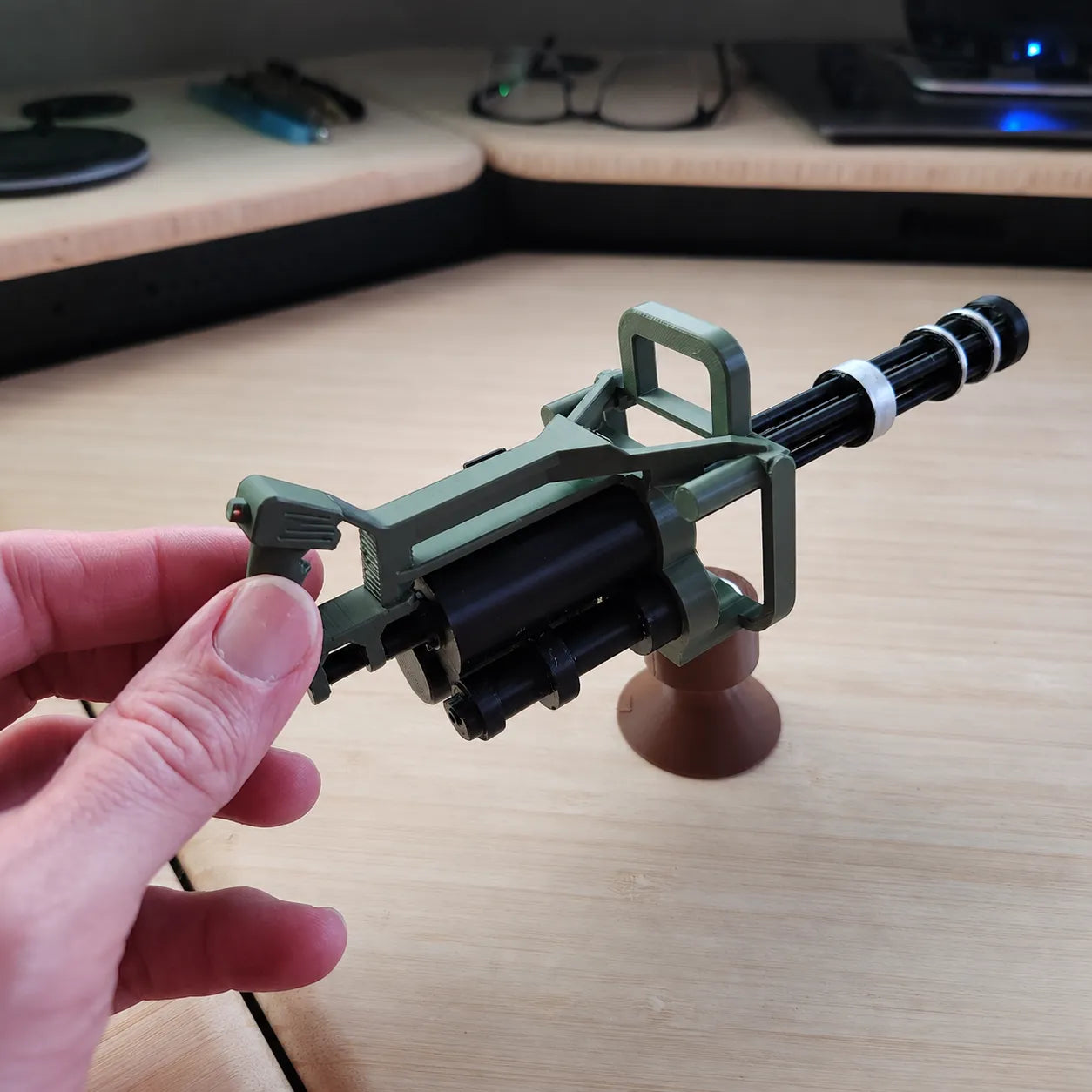 Inertia-Drift Rotating Gatling Dashboard Ornament