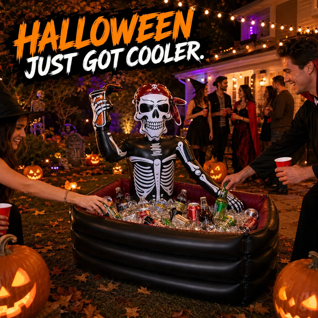 40-Gallon Inflatable Pirate Skeleton Cooler for Halloween