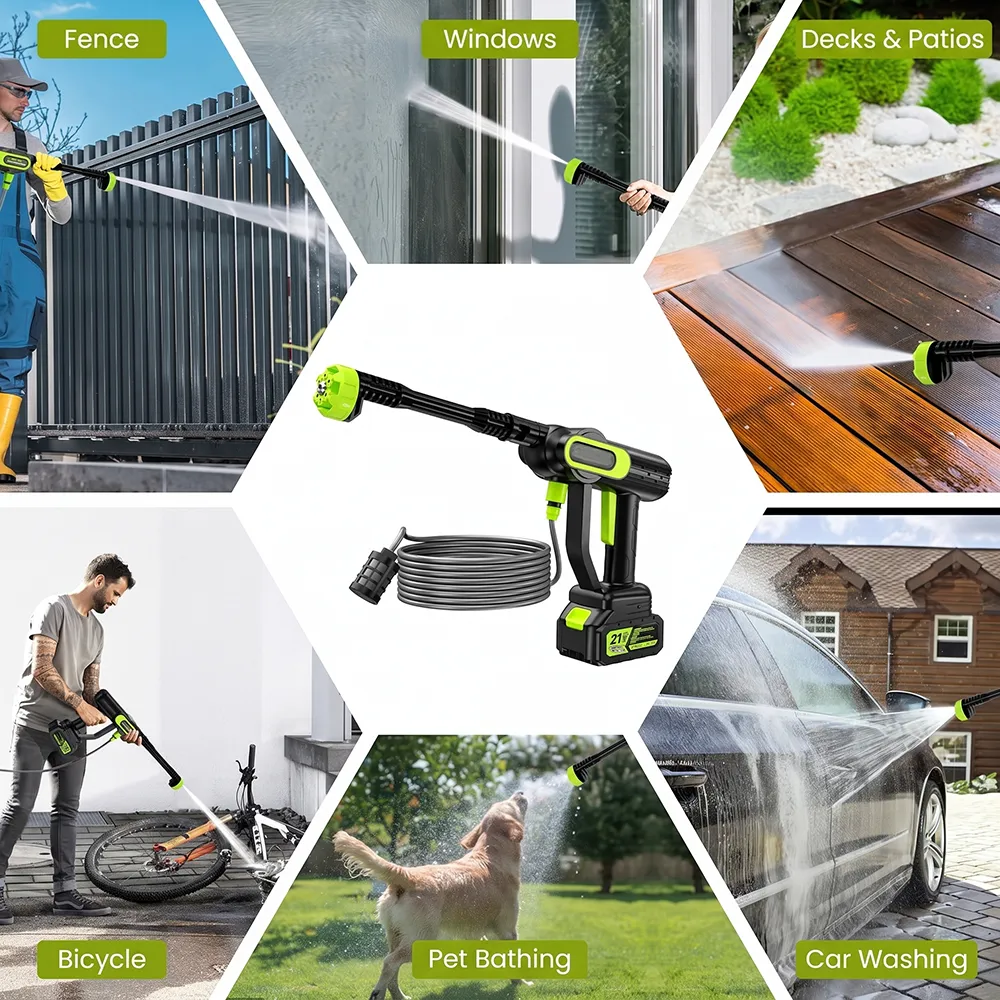 🚿Cordless High-Pressure Washer – Portable Battery-Powered Cleaner with 6-in-1 Nozzle