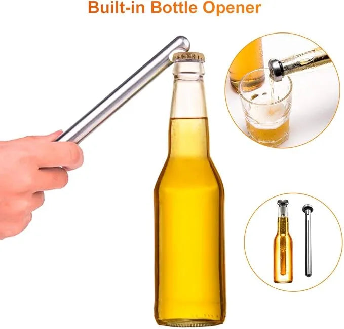 🧊 Chill Your Beer Instantly – Stainless Steel Beer Chiller Sticks with Built-in Bottle Opener 🧊