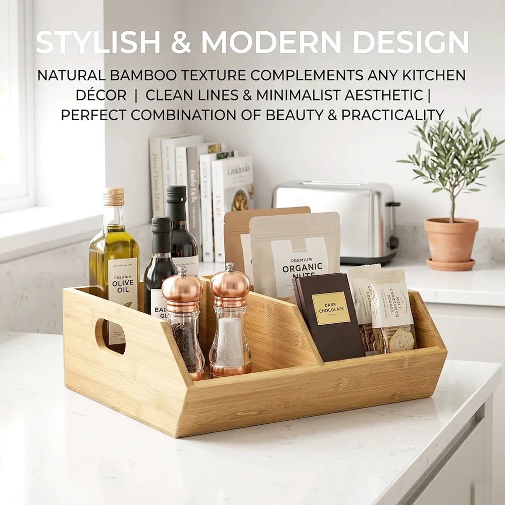🌿 Bamboo Storage Boxes – Pantry & Kitchen Organizers