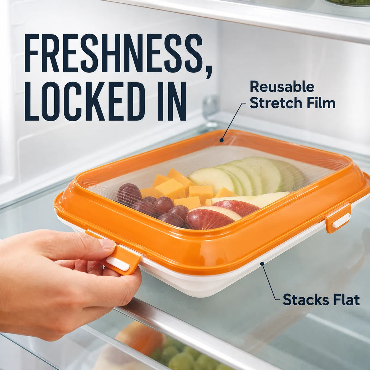 Reusable Flexible-Film Food Preservation Tray