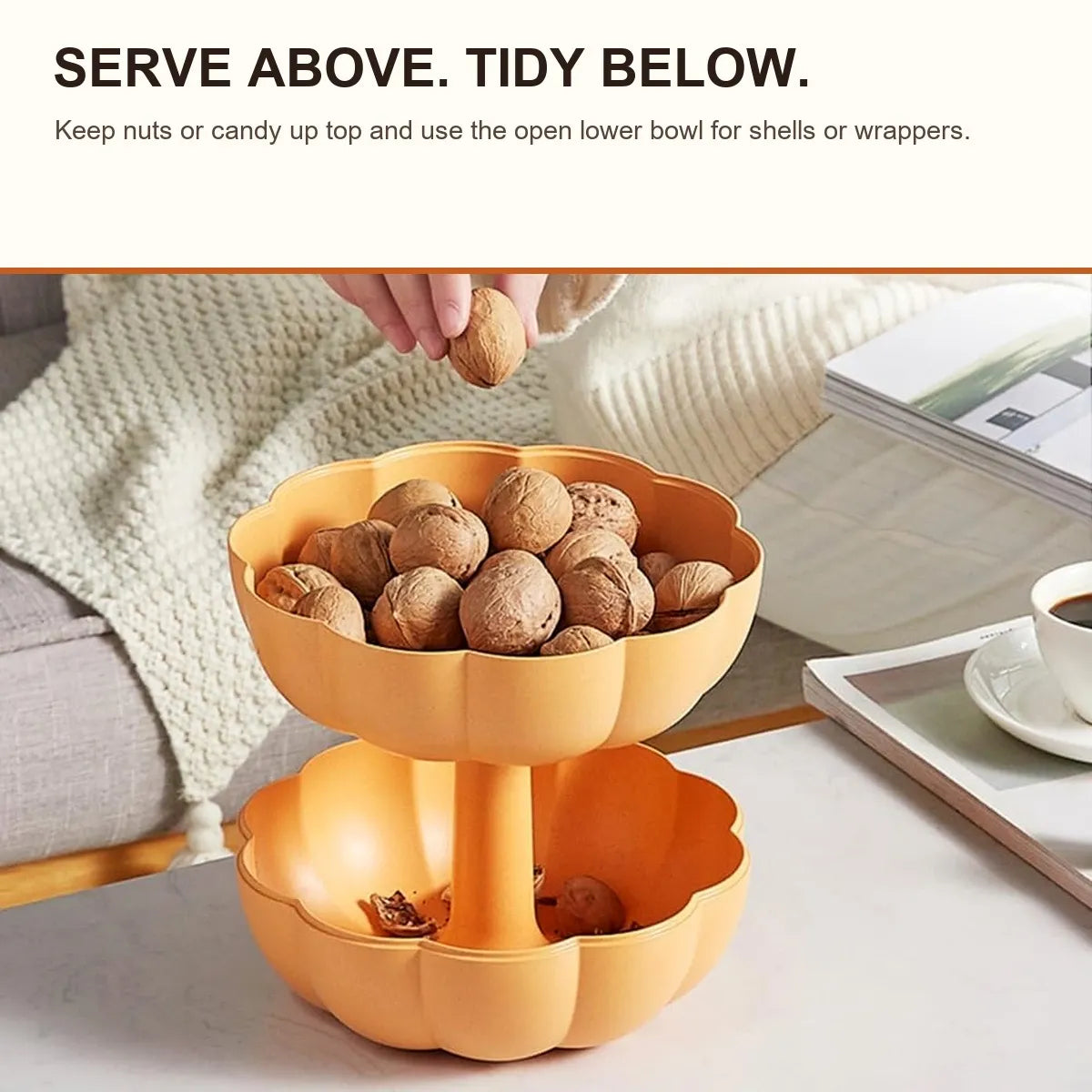 2-Tier Pumpkin Snack & Candy Serving Box