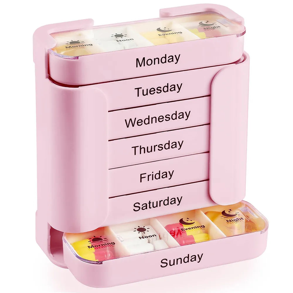 💊7-Day Weekly Pill Organizer Box – Large Capacity Medication & Vitamin Storage Case
