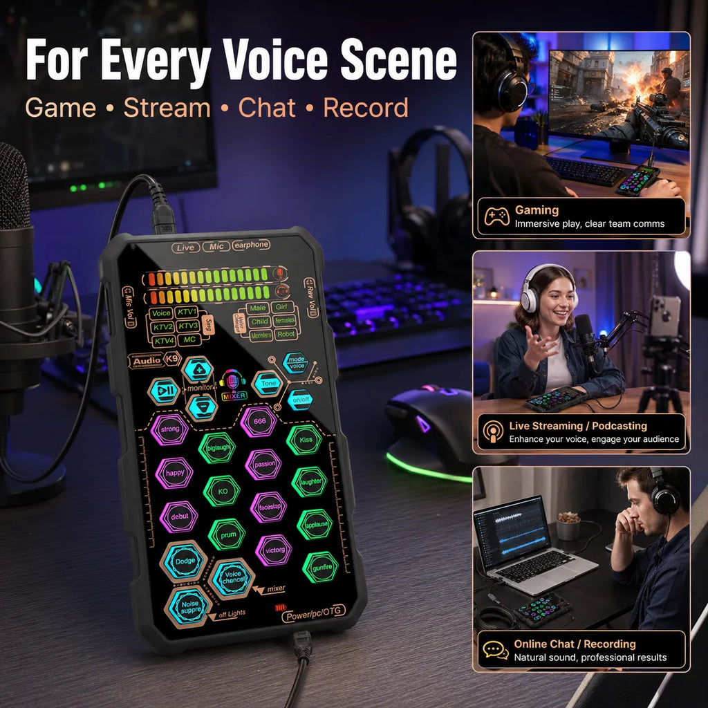 🎤Live Sound Card – Portable Voice Changer