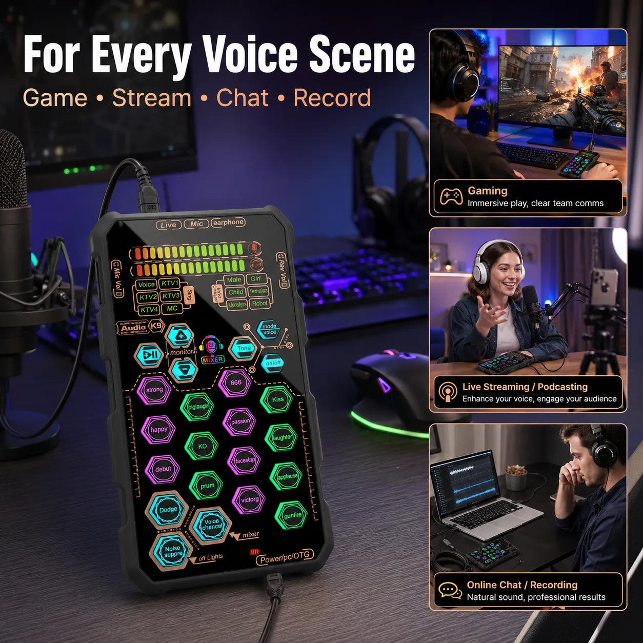 🎤Live Sound Card – Portable Voice Changer
