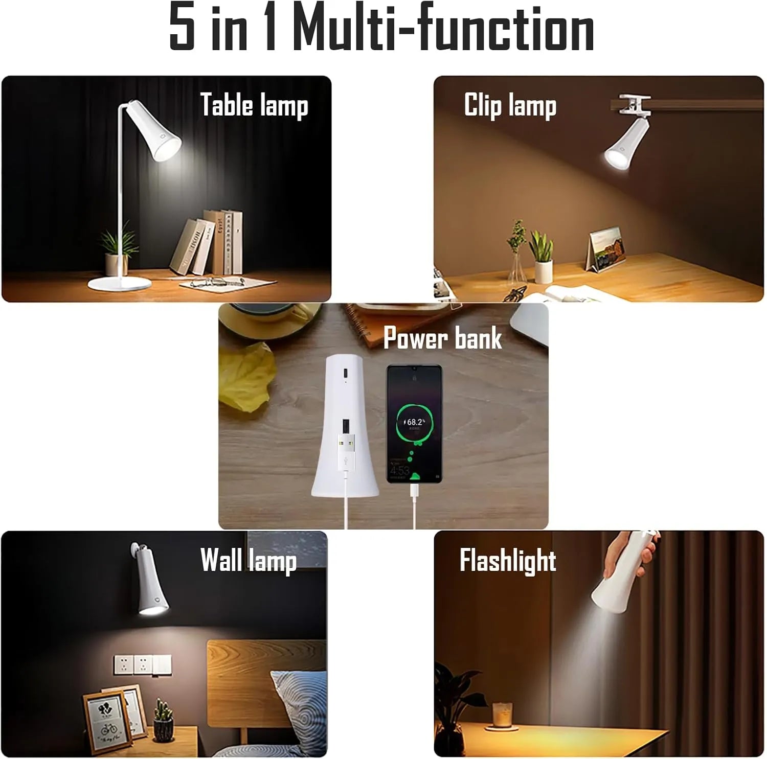 💡 4-in-1 Magnetic Desk Lamp