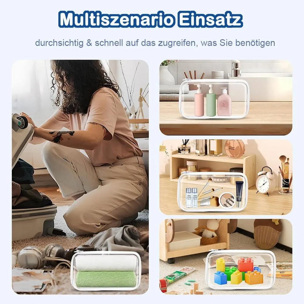 Clear Hard-Shell Zip Organizer Set