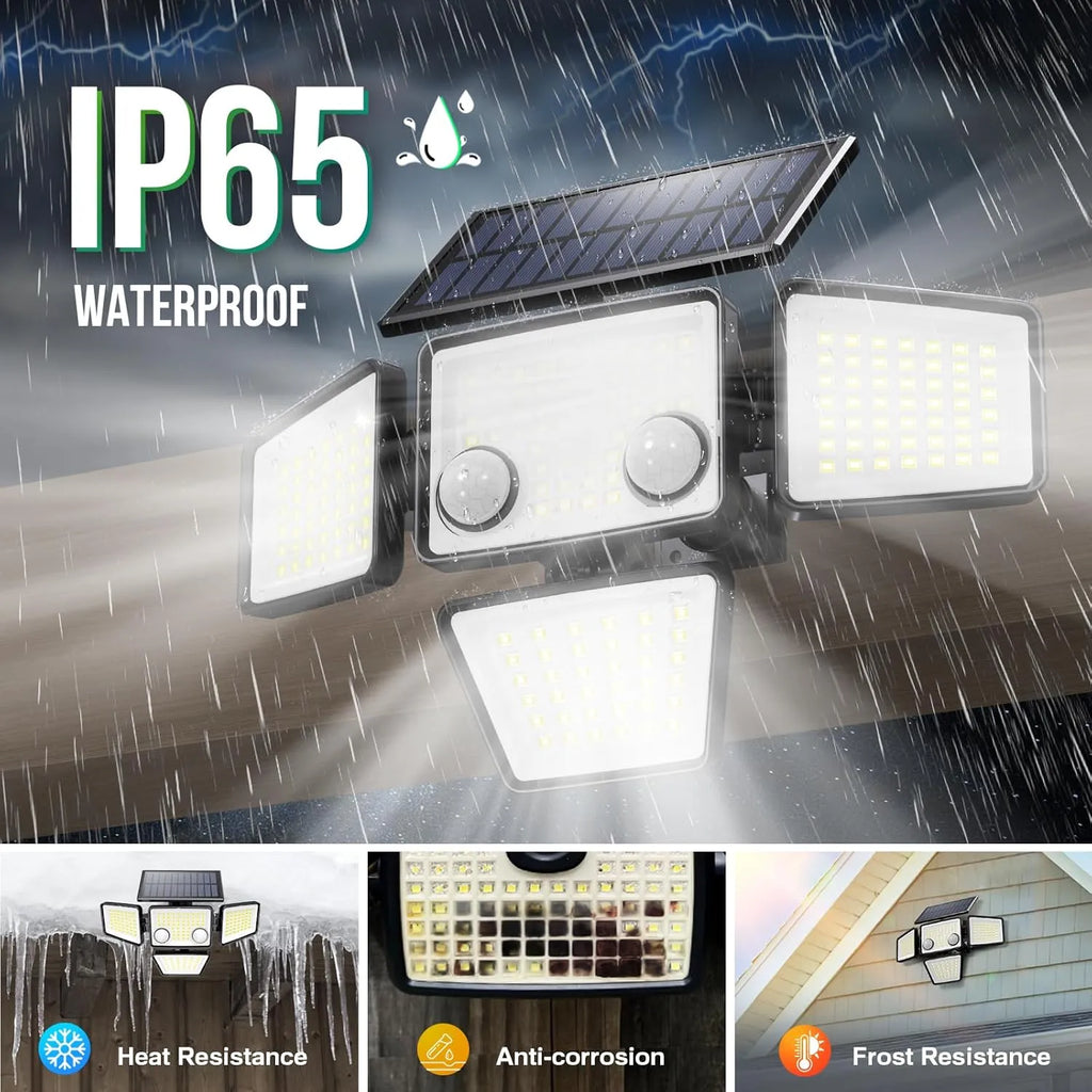 ☀️Motion Sensor Solar Security Light – 3000 Lumens, 210 LEDs, Remote-Controlled, IP65 Waterproof