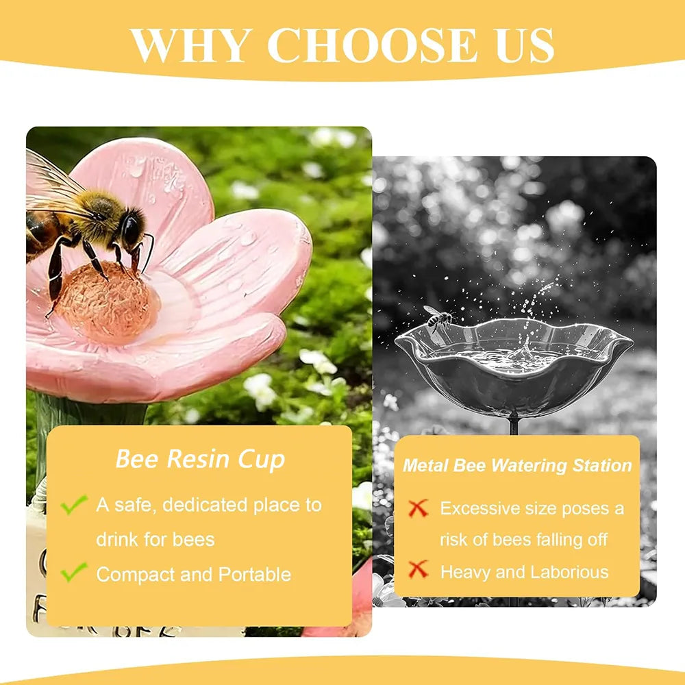 🌼Flower-Shaped Bee & Butterfly Watering Stations – Set of 5 Garden Pollinator Cups