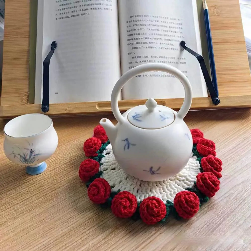 🔥Handcrafted Rose Flower Coasters