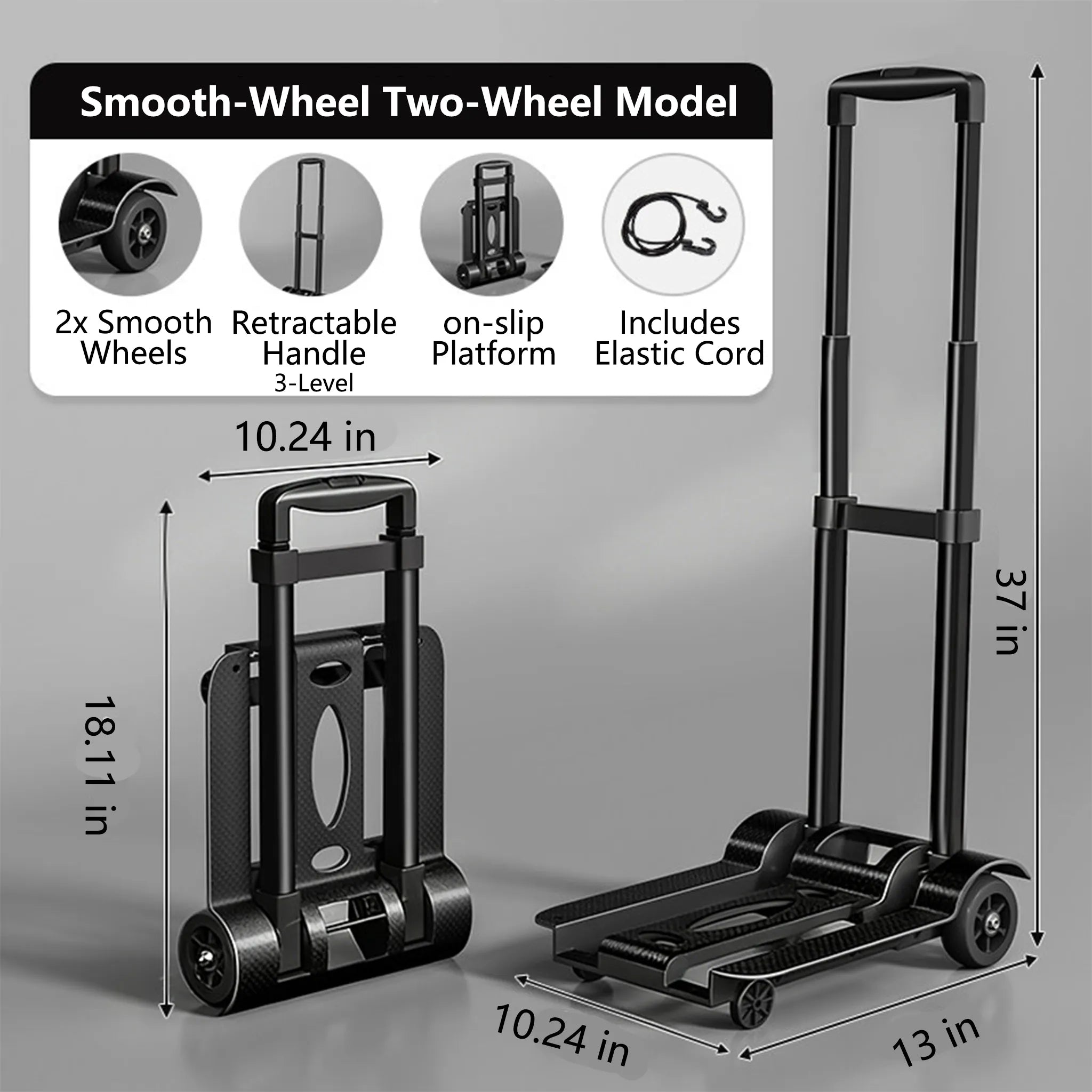 🧳Foldable Hand Cart — Lightweight Portable Trolley with Dual Wheels