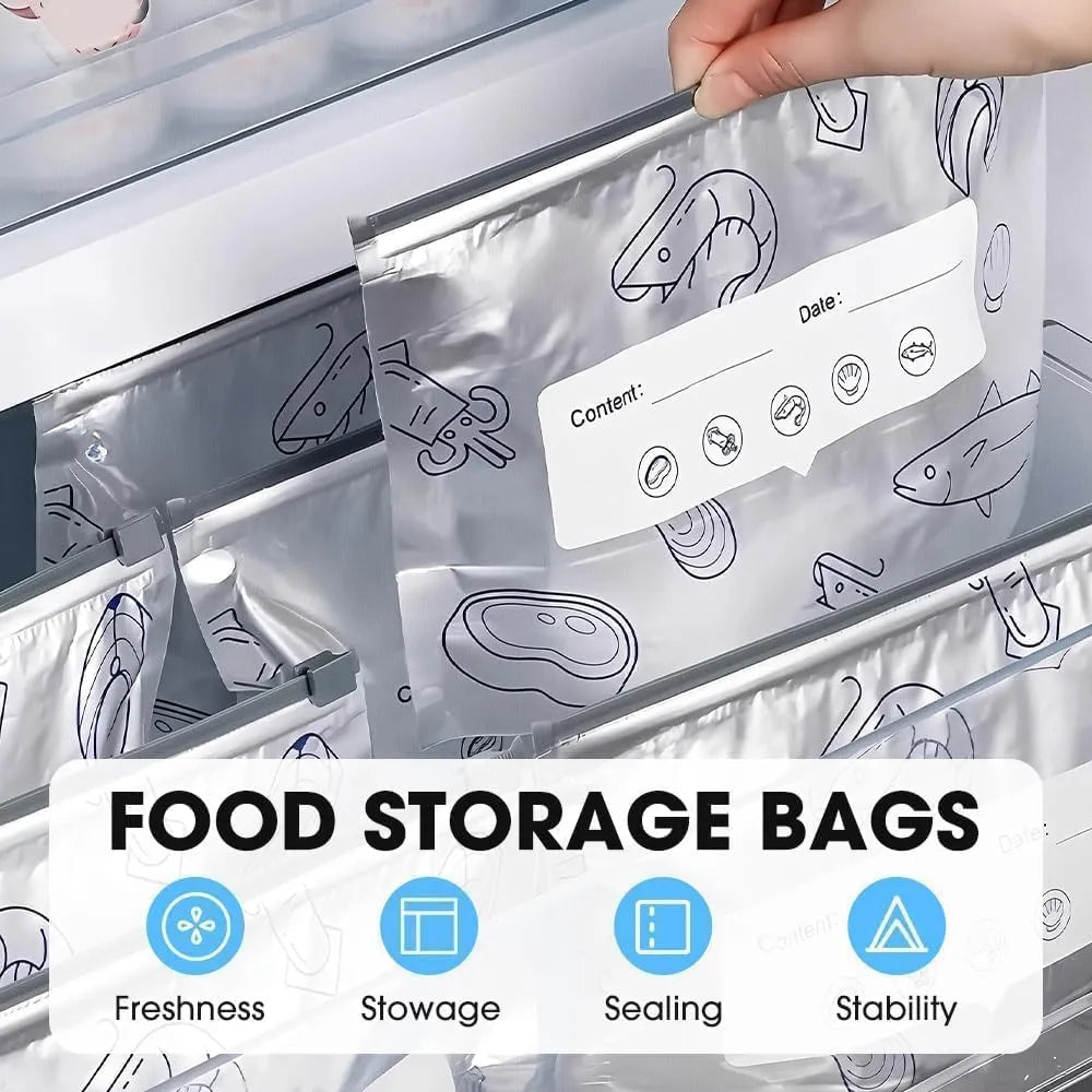 30-Piece Reusable Aluminum Foil Food Storage Bag Set