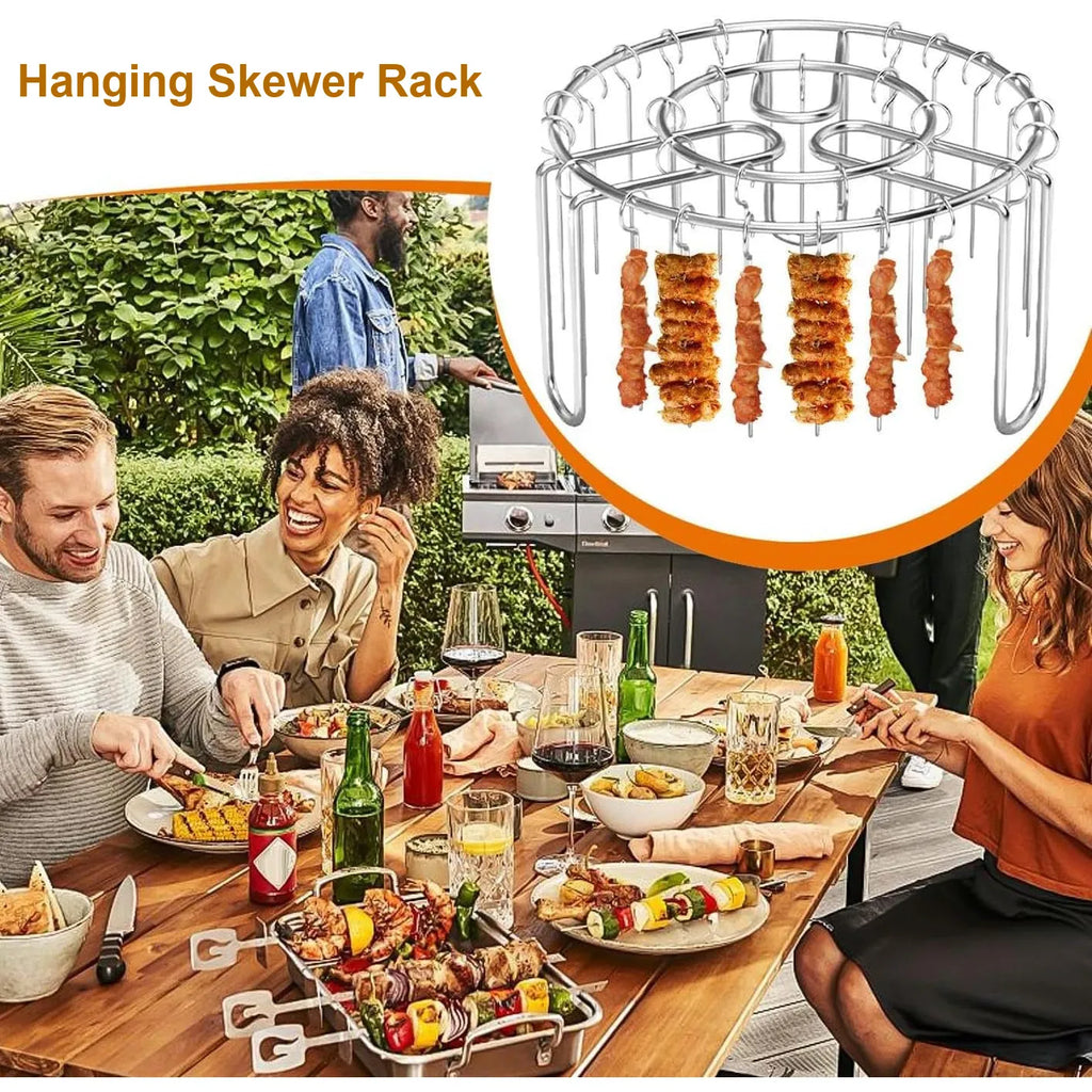 360° Even-Heat Stainless Steel Skewer Rack