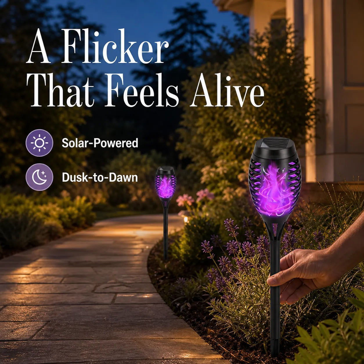 Solar Flickering Flame Torch Lights