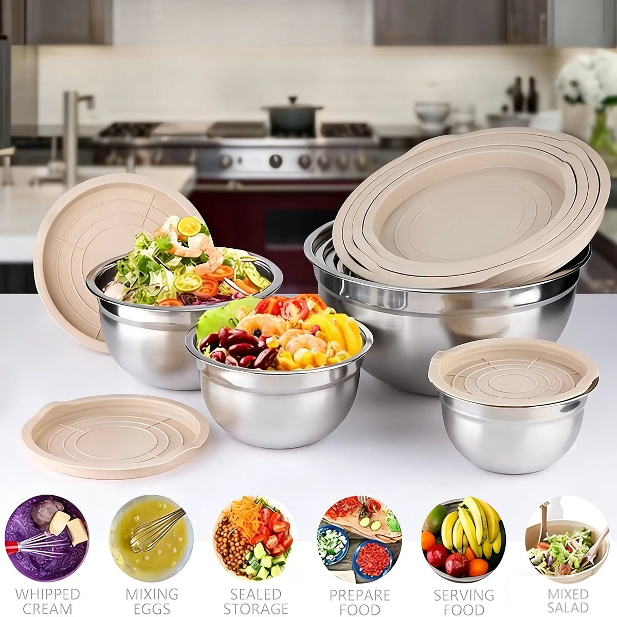 🥗 Gluten Grater with Lid and Salad Bowl Set