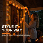 Lighted Marigold Flower String Lights - 10 ft, 20 Warm LEDs