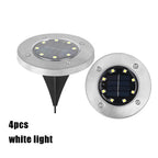 🌙 Solar Ground Lights – 8 LED Outdoor Disk Lights