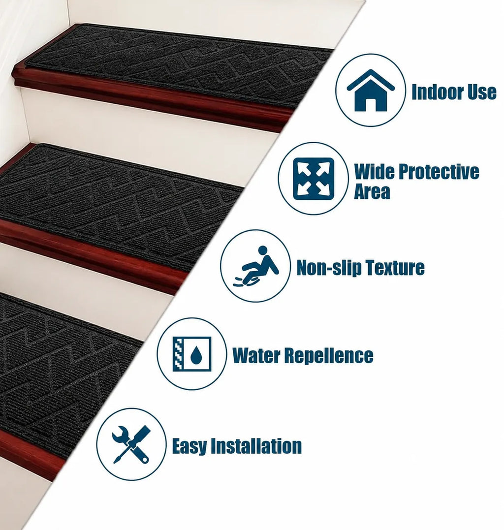 🏡 Printed, Self-Adhesive, Glue-Free, Non-Slip Stair Treads