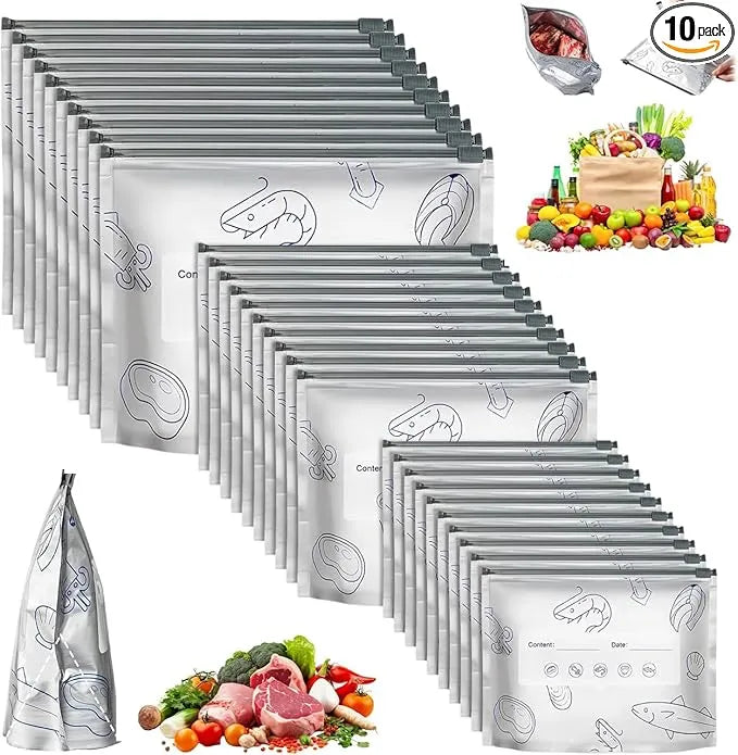 🥗 Reusable Aluminum Foil Sealable Storage Bags