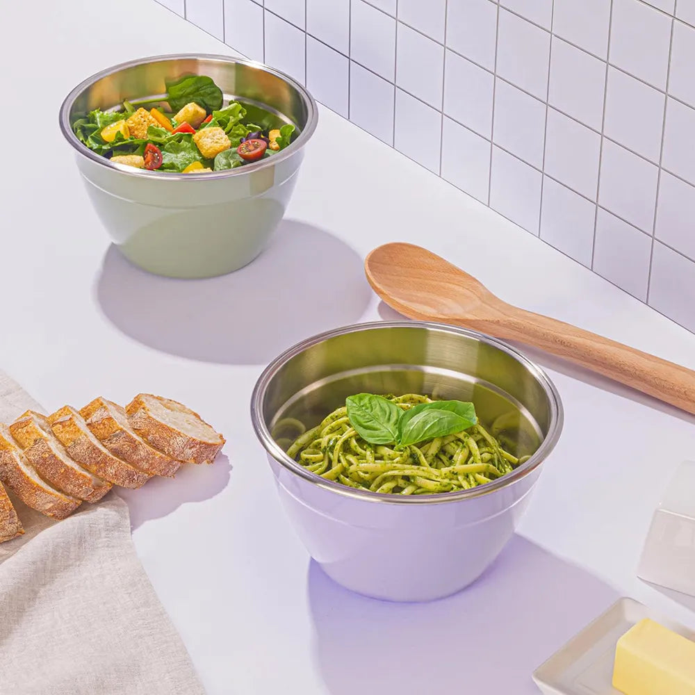 🥗 Stainless Steel Salad Bowl Set – Fresh Meals, Anytime Anywhere