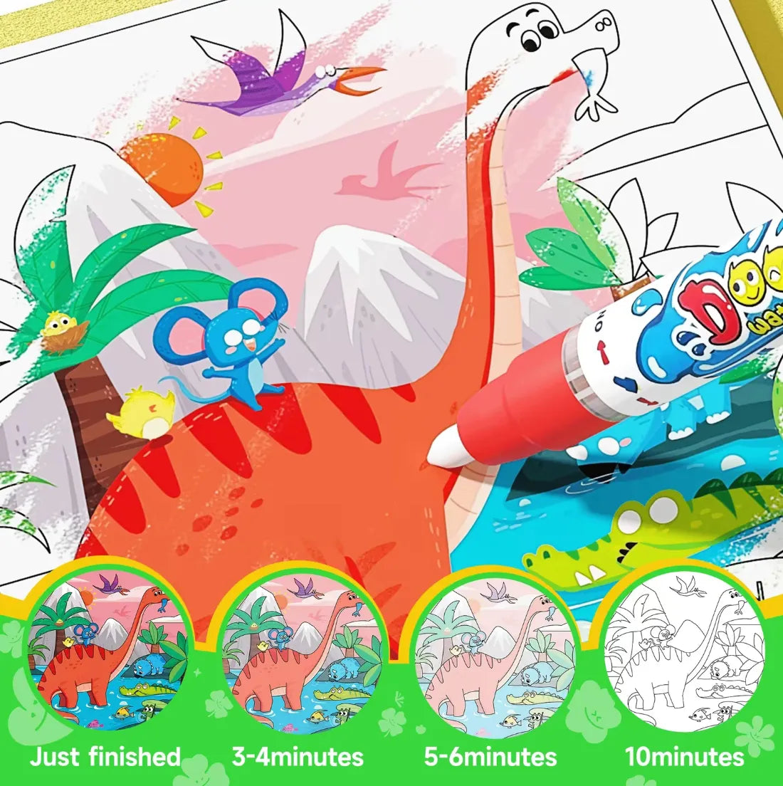 🎨 Toddler Watercolor Coloring & Doodle Book - A Fun, Mess-Free Creative Activity new！