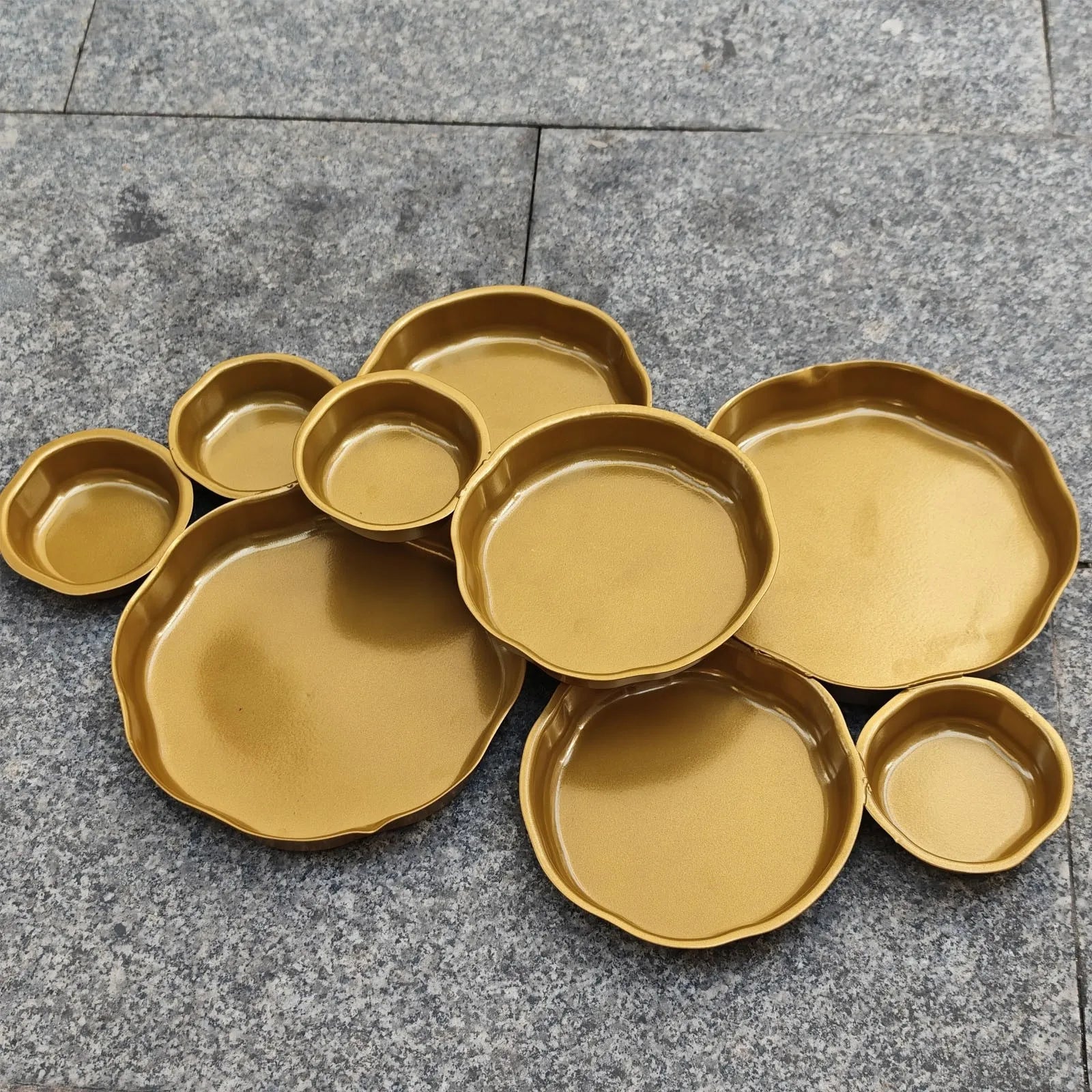 Gold 9-Compartment Connected Serving Centerpiece
