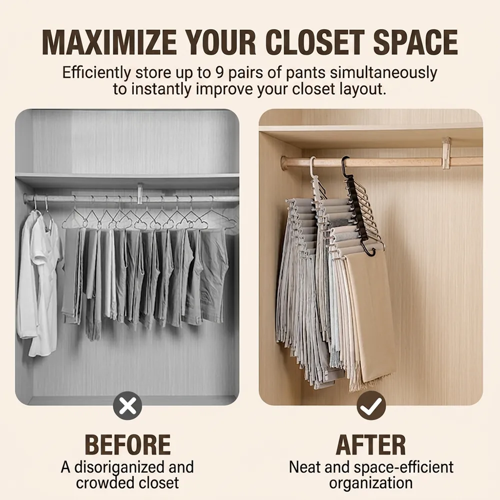 👖 FoldSpace 9-Layer Pants Hanger
