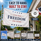 🇺🇸 Freedom 250 Years American Flag – 1776–2026 Patriotic Outdoor Banner