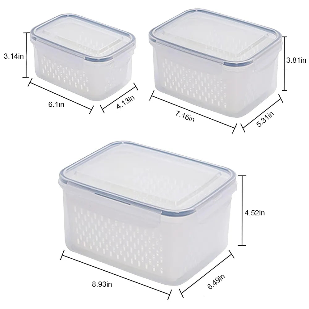 🥗 Refrigerator Draining Storage Basket – Fresh Food Organizer Box