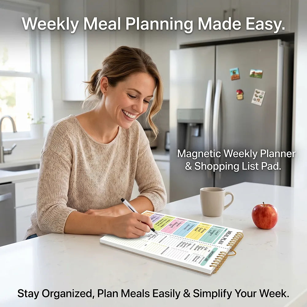Magnetic Weekly Planner & Shopping List Pad 🧲📝