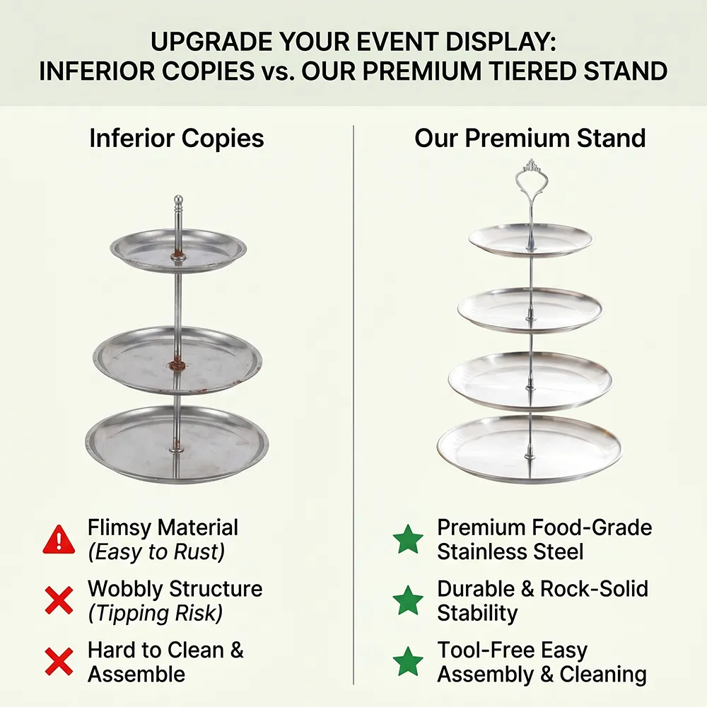 🍰 Stainless Steel Dessert Tower Stand