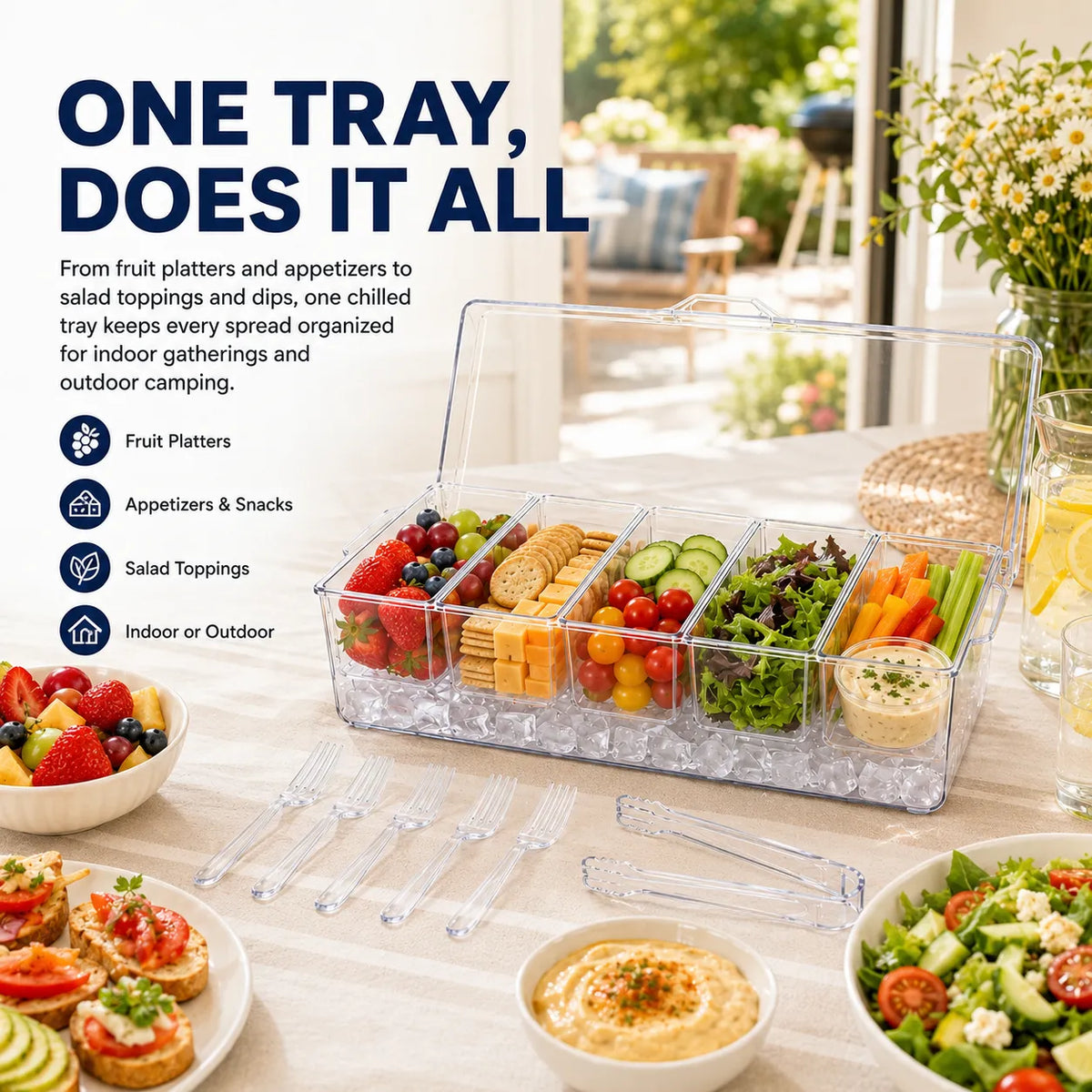 🧊 5-Compartment Chilled Tray