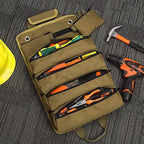 🧰 Portable Roll-Up Tool Bag Organizer – Heavy-Duty Canvas with 6 Compartments