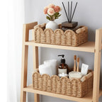 🌿Scalloped Wicker Storage Basket Set – Decorative Toilet Paper & Shelf Organizer