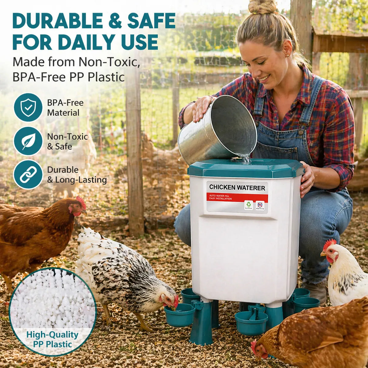 🐔 Hanging Automatic Chicken Feeding & Watering System 🔥