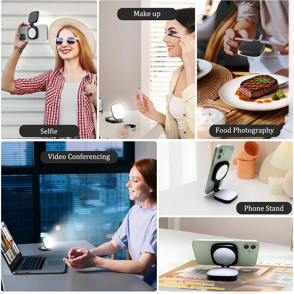 ✨ Magnetic Selfie Fill Light with Mirror