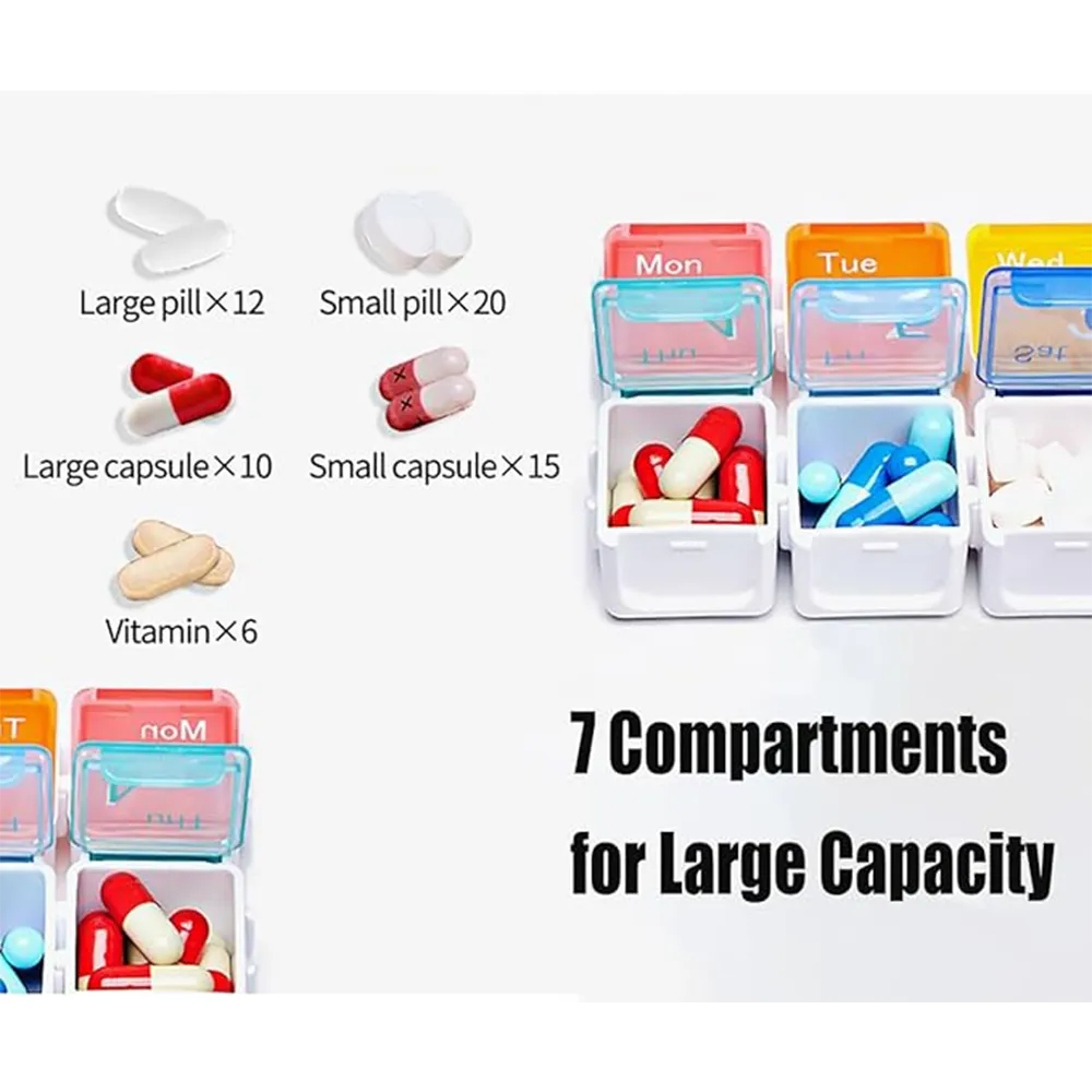7-Day Pill Organizer with Reminder Alarm