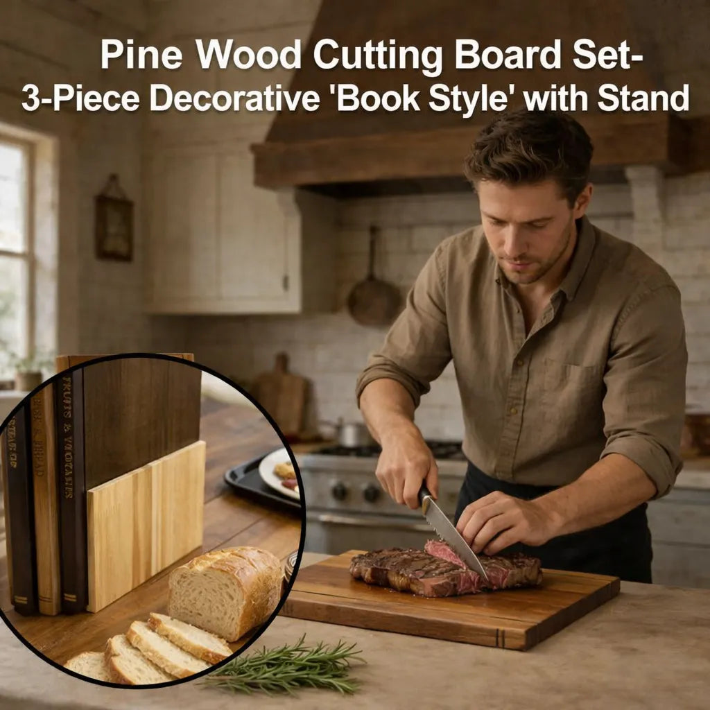 📚 Pine Wood Cutting Board Set